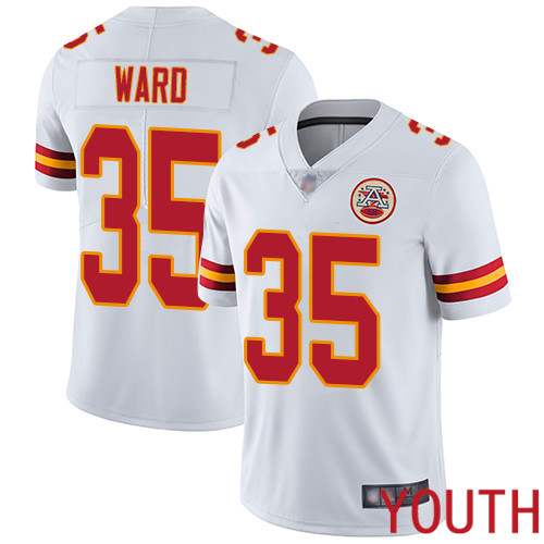 Youth Kansas City Chiefs #35 Ward Charvarius White Vapor Untouchable Limited Player Football Nike NFL Jersey